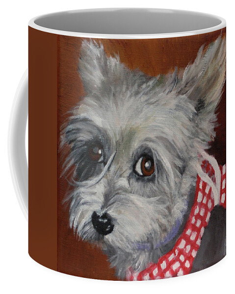 Little Dog Coffee Mug featuring the painting Dorothy by Carol Russell
