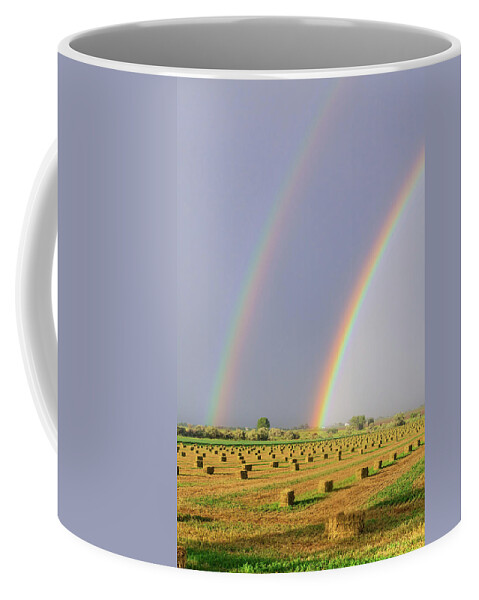 Rainbows Coffee Mug featuring the photograph Double Rainbow 6-12-16 by James BO Insogna