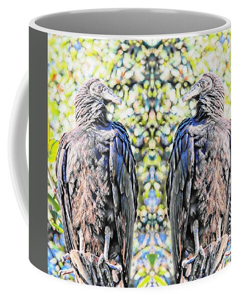 Bird Coffee Mug featuring the photograph Double Trouble by Stoney Lawrentz