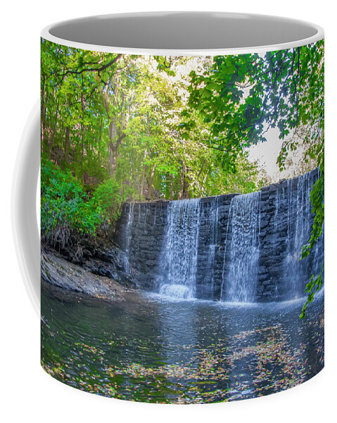 Dove Coffee Mug featuring the photograph Dove Lake Waterfall at Mill Creek Gladwyne Pa by Bill Cannon