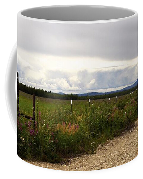 Country Road Coffee Mug featuring the photograph Down a Country Road by Cathy Mahnke