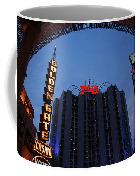 Las Vegas Coffee Mug featuring the photograph Down Town Las Vegas by Susanne Van Hulst