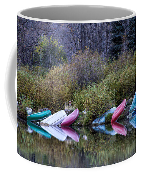  Row Boat Coffee Mug featuring the photograph Downtime at Beaver Lake by Alana Thrower