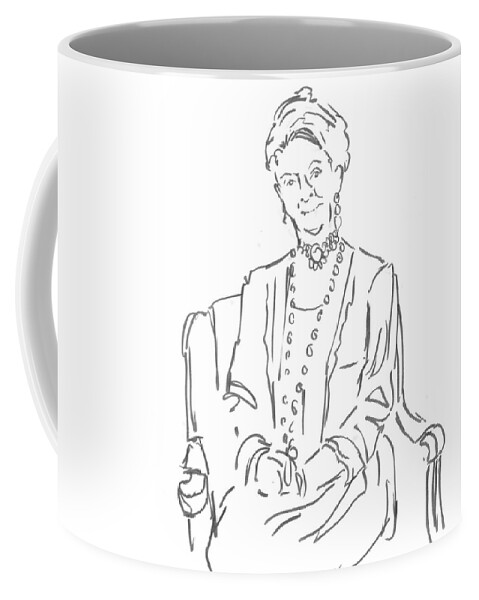 Downton Abbey Coffee Mug featuring the drawing Downton Abbey - The Dowager Countess by Mike Jory