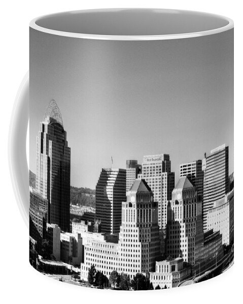 Mel Steinhauer Coffee Mug featuring the photograph Downtown Cincinnati BW by Mel Steinhauer