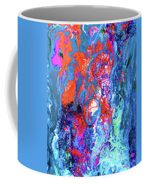 Red Coffee Mug featuring the painting Dragon dreams by Sarabjit Singh