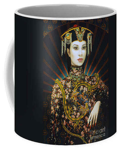 Oriental Coffee Mug featuring the painting Dragon Smoke by Jane Whiting Chrzanoska