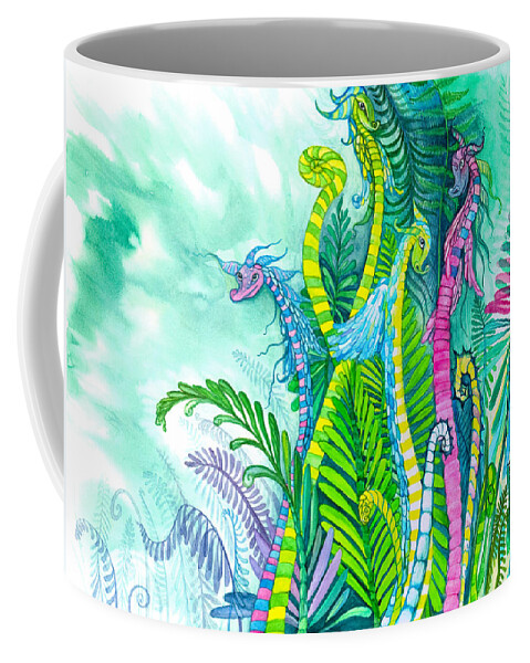 Adria Trail Coffee Mug featuring the painting Dragon Sprouts by Adria Trail