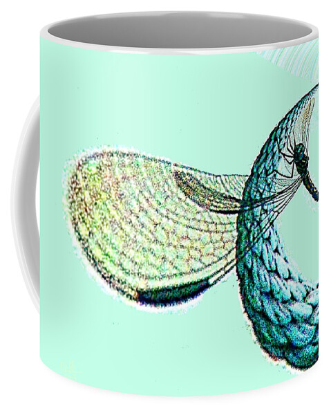 Dragonfly Coffee Mug featuring the painting Dragonfly by Cliff Wilson
