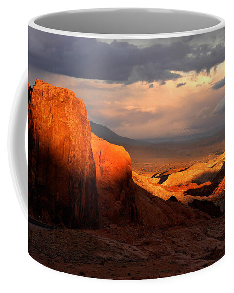 Dramatic Coffee Mug featuring the photograph Dramatic Desert Sunset by Ted Keller