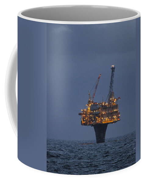 Draugen Coffee Mug featuring the photograph Draugen Platform #2 by Charles and Melisa Morrison