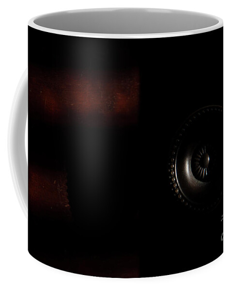Wood Grain Coffee Mug featuring the photograph Drawer Knob 0063 by Steve Somerville