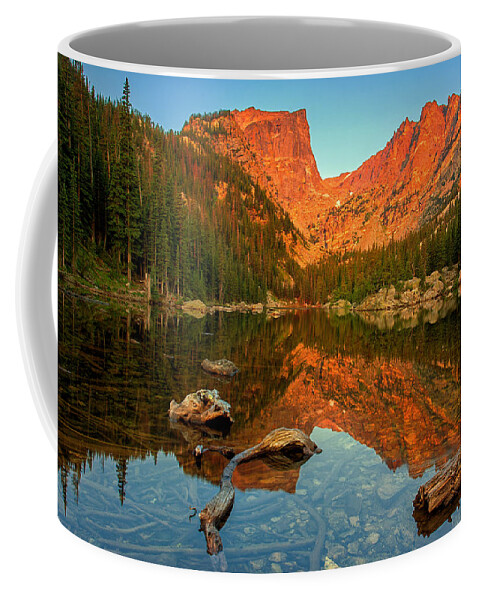 Dream Lake Coffee Mug featuring the photograph Dream Lake Sunrise by John Vose