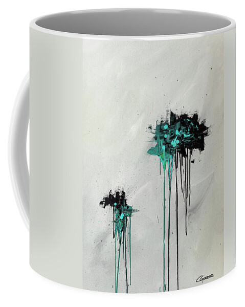 Abstract Art Coffee Mug featuring the painting Dreamers by Carmen Guedez