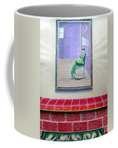 Black Art Coffee Mug featuring the drawing Dreams of the Mothers by Donald C-Note Hooker