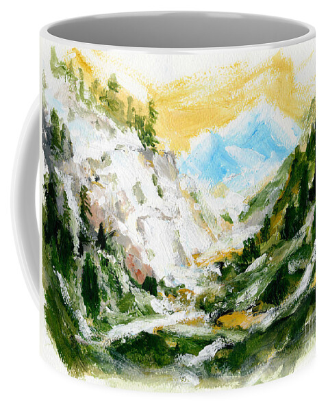 Abstracted Landscape Coffee Mug featuring the painting Dreamscape by Lidija Ivanek - SiLa