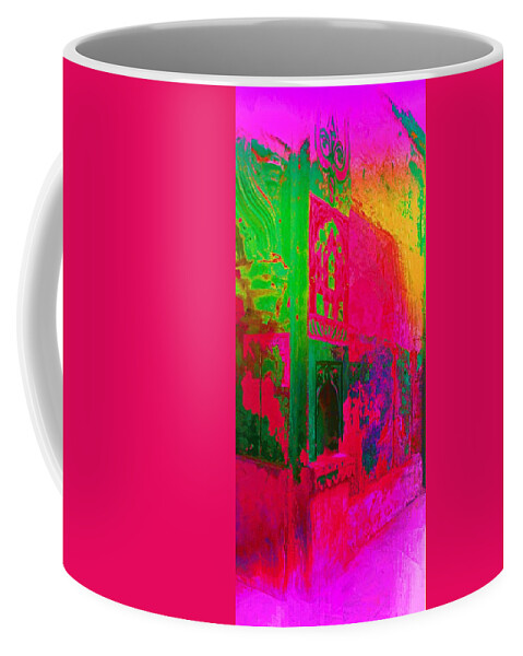 Pink Coffee Mug featuring the photograph Dreamy Arches Pink Abstract Mural Sun Fort Rajasthan India 2a by Sue Jacobi