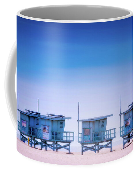 Santa Monica Coffee Mug featuring the photograph Dreamy Santa Monica Beach by Doug Sturgess