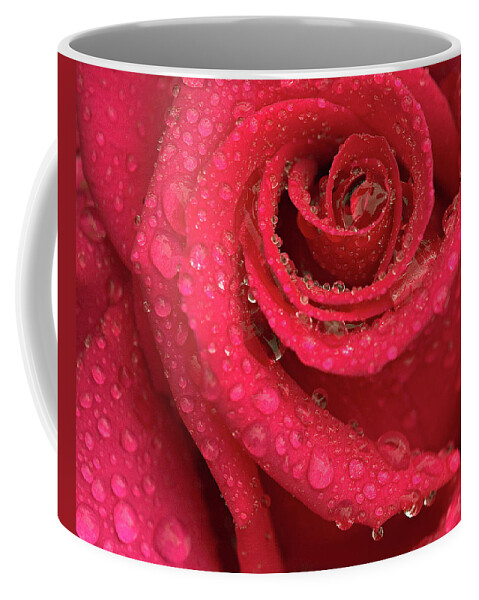 Red Rose Coffee Mug featuring the photograph Drenched by Art Cole