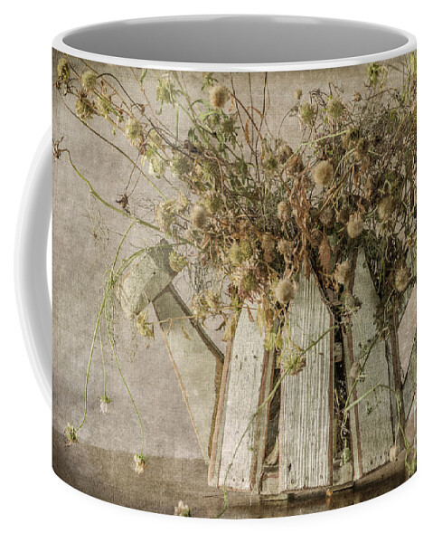 Dried Flowers Coffee Mug featuring the photograph Dried Flowers in Watering Can by Tamara Becker