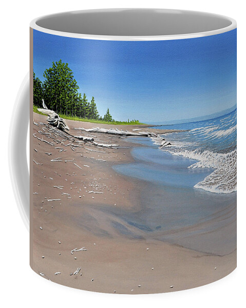 Beaches Coffee Mug featuring the painting Driftwood Beach by Kenneth M Kirsch