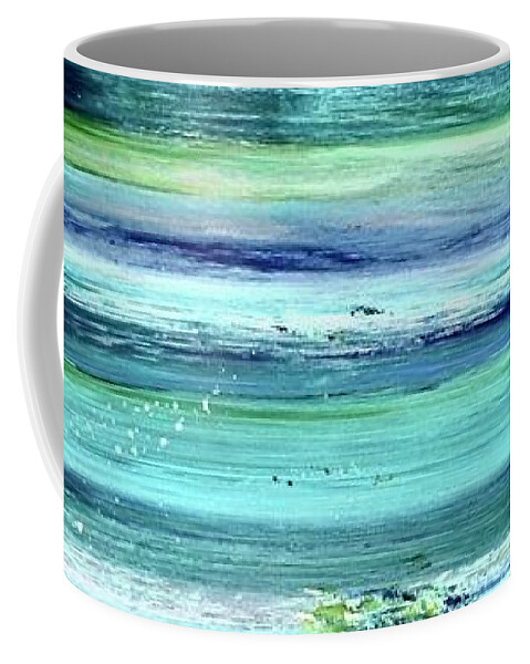 Driftwood Blue Coffee Mug featuring the painting Driftwood Blue by M West