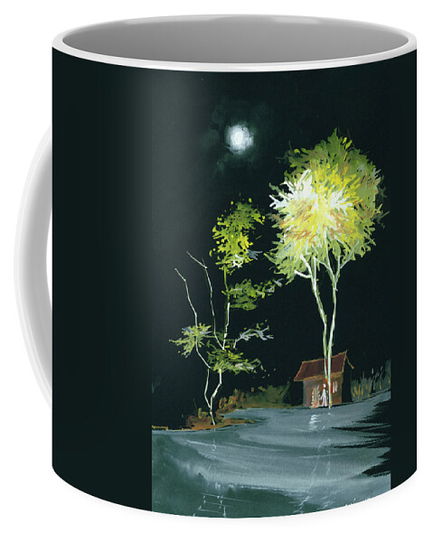 Nature Coffee Mug featuring the painting Drive Inn by Anil Nene