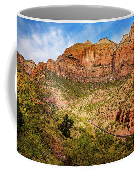 Af Zoom 24-70mm F/2.8g Coffee Mug featuring the photograph Driving into Zion by John Hight