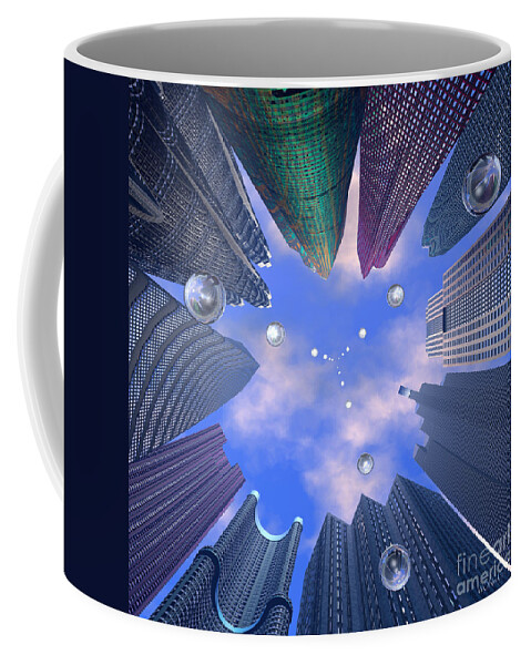 Science Fiction Coffee Mug featuring the digital art Drop Matrix 2 by Walter Neal