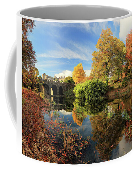 Drummond Castle Coffee Mug featuring the photograph Drummond Garden Reflections by Grant Glendinning