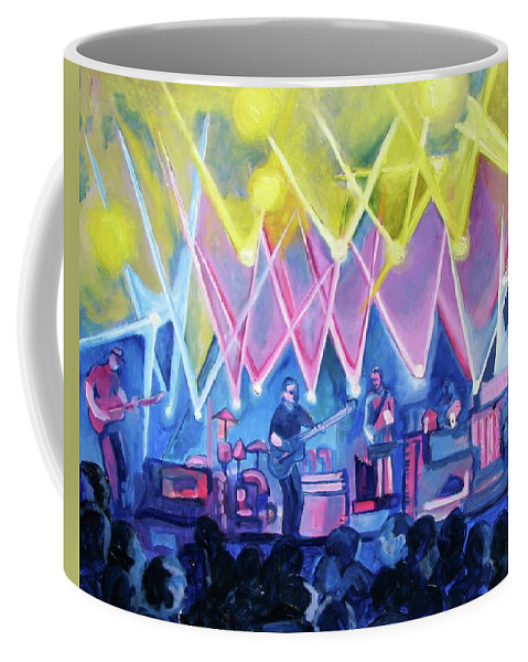 Night Scenes Coffee Mug featuring the painting Dru's Night with Um by Patricia Arroyo
