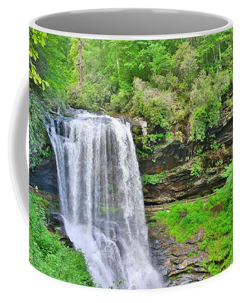 Dry Falls Highlands North Carolina Vertical Coffee Mug featuring the photograph Dry Falls Highlands North Carolina by Lisa Wooten