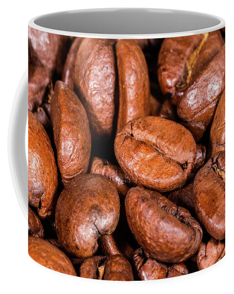 Starbucks Coffee Mug featuring the photograph Dry Roasted Coffee Beans by SR Green