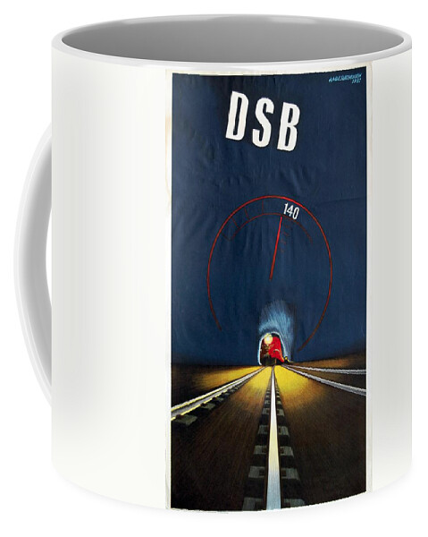 Dsb Coffee Mug featuring the mixed media DSB - Danischen Staatbahn - Denmark - Retro travel Poster - Vintage Poster by Studio Grafiikka
