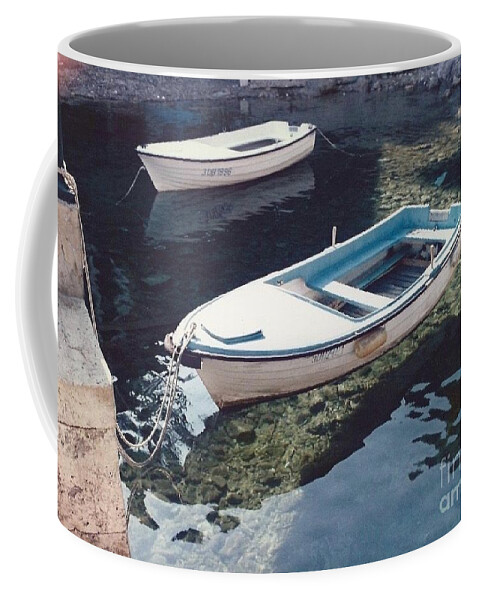 Boats Water Calm Floating Coffee Mug featuring the photograph Dubrovnik Boats by J Doyne Miller