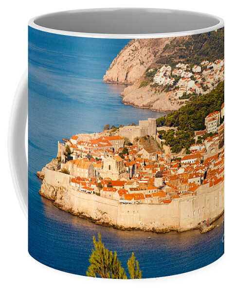 Aerial Coffee Mug featuring the photograph Dubrovnik Old City by Thomas Marchessault