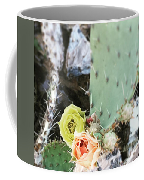 Flower Coffee Mug featuring the photograph Dueling Blooms by Melisa Elliott