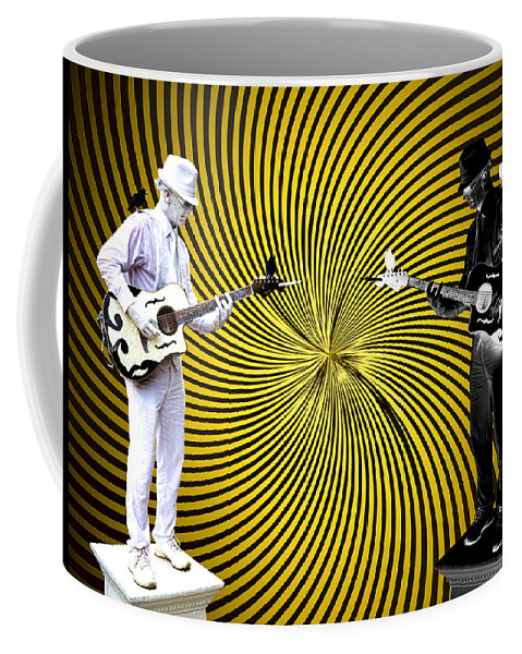 Mimes Coffee Mug featuring the digital art Dueling Mimes by John Haldane