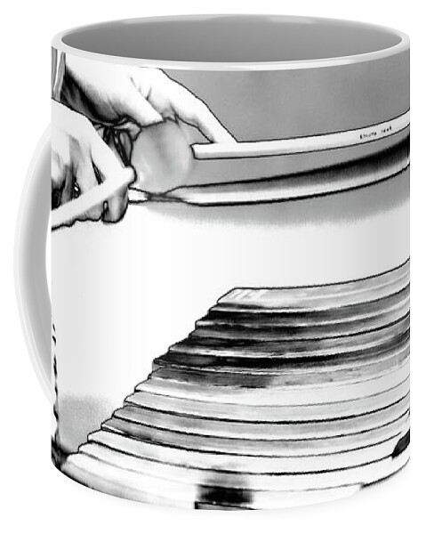 Marimba Coffee Mug featuring the photograph Duet in Black and White - by Julie Weber