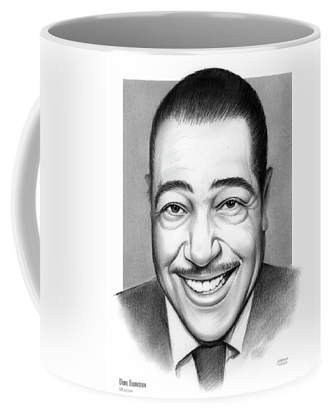 Duke Ellington Coffee Mug featuring the drawing Duke Ellington 2 by Greg Joens