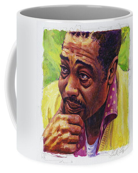 Duke Ellington Coffee Mug featuring the painting Duke Ellington in Yellow and Green by Garth Glazier