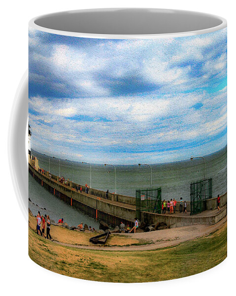Bonnie Follett Coffee Mug featuring the photograph Duluth Canal Park Lighthouses by Bonnie Follett