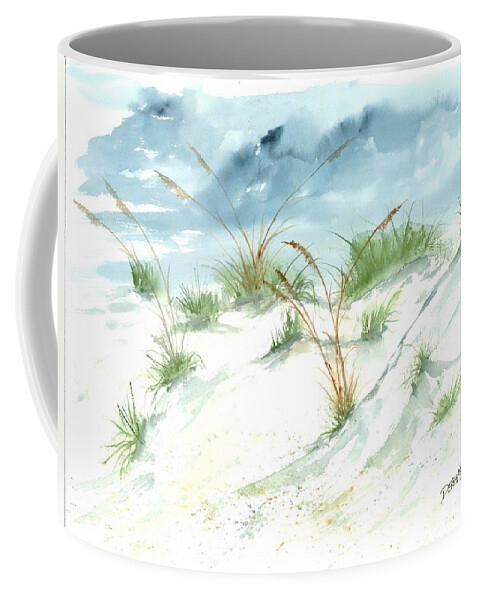 Beach Coffee Mug featuring the painting Dunes 3 seascape beach painting print by Derek Mccrea