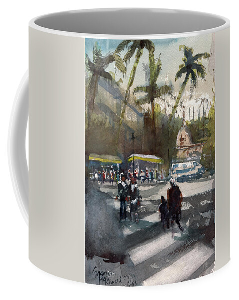 Dusk Coffee Mug featuring the painting Dusk in Goa by Gaston McKenzie