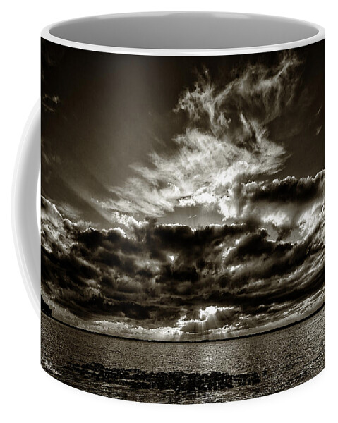 Sunset Coffee Mug featuring the photograph Dynamic Sunset - Sepia by Christopher Holmes