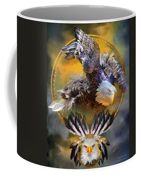 Carol Cavalaris Coffee Mug featuring the mixed media Eagle Dreams by Carol Cavalaris