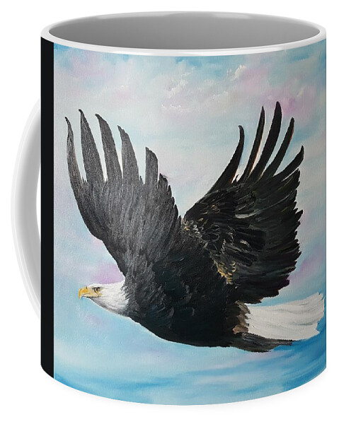 Eagle Coffee Mug featuring the painting Eagle on a Mission   11 by Cheryl Nancy Ann Gordon