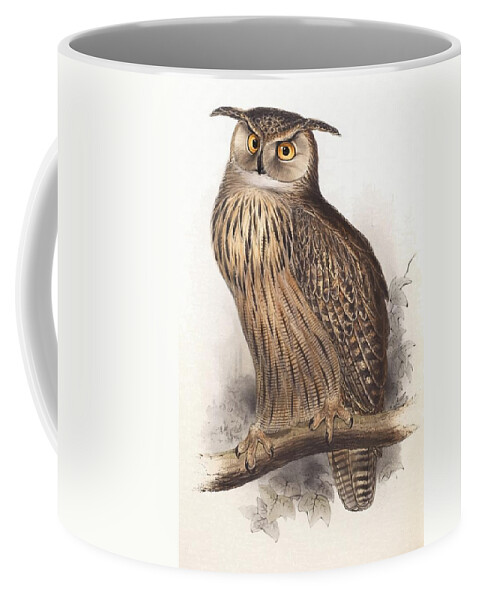 Edward Lear Coffee Mug featuring the painting Eagle Owl by Edward Lear