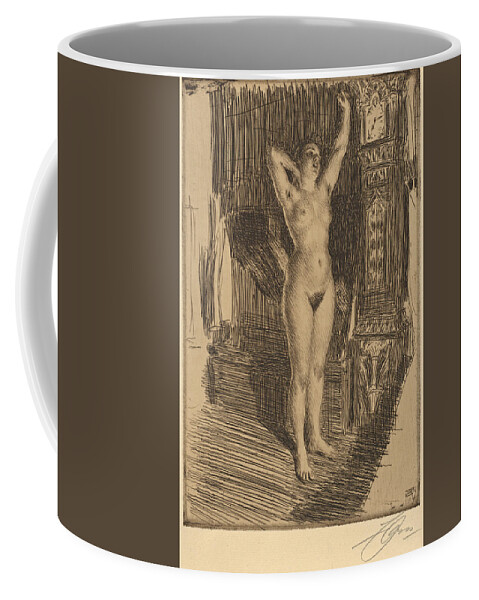 Anders Zorn Coffee Mug featuring the drawing Early by Anders Zorn