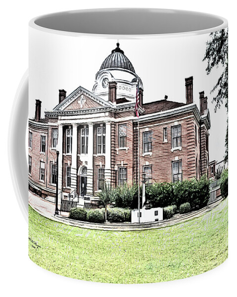 Cityscape Coffee Mug featuring the digital art Early County GA Courthouse by DB Hayes